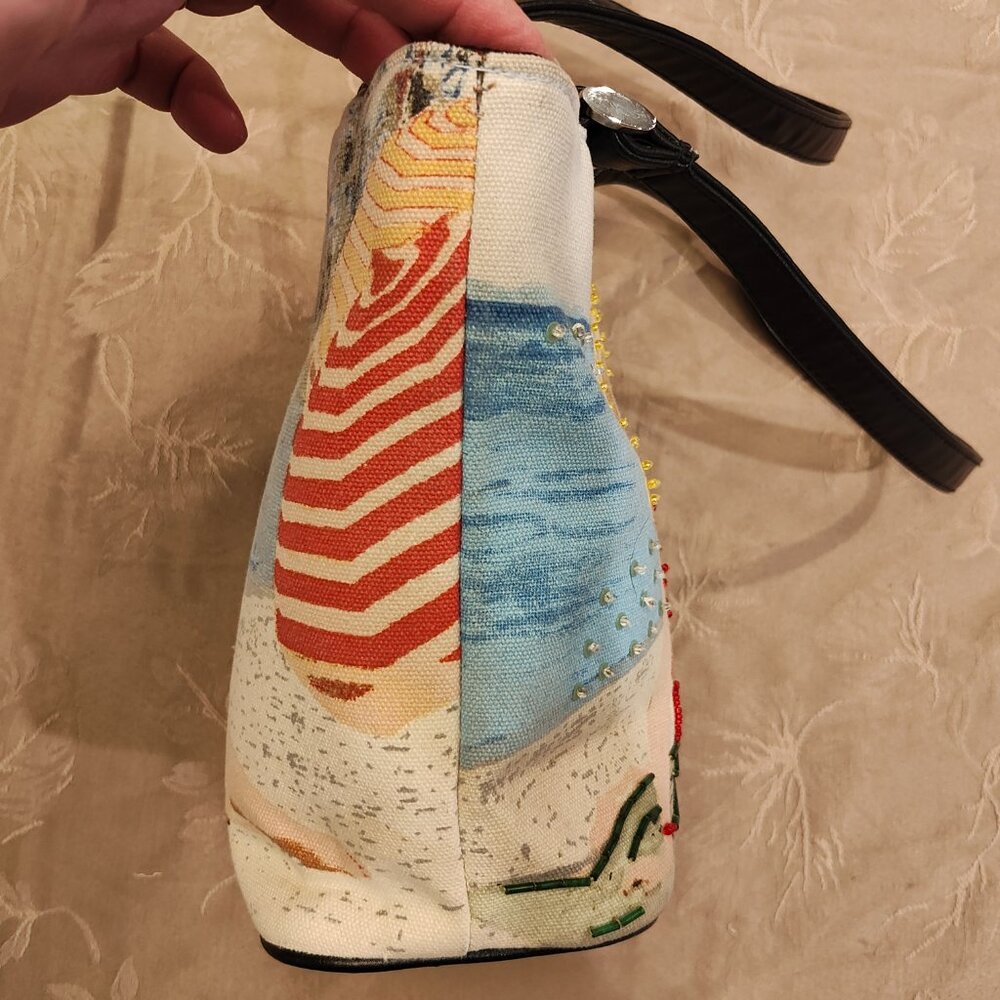 Vintage Beaded Woman on Beach Shoulder Bag, Excellent Used Condition! (EUC) - Picture 5 of 12